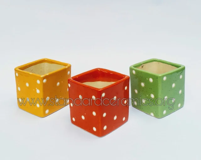 Ceramic Mini Box Succulent Planters SCI - 410 - H - 3 Inch, W - 3 Inch, SCI - 410