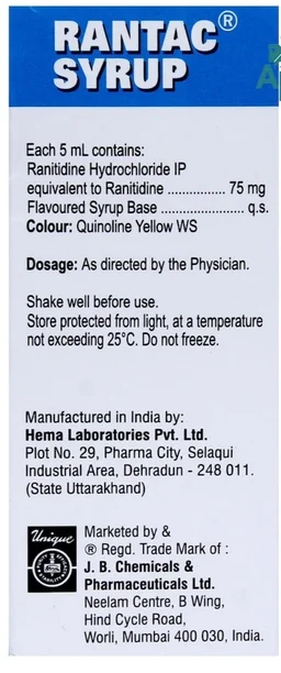 Rantac Syrup - Mint, 100ml