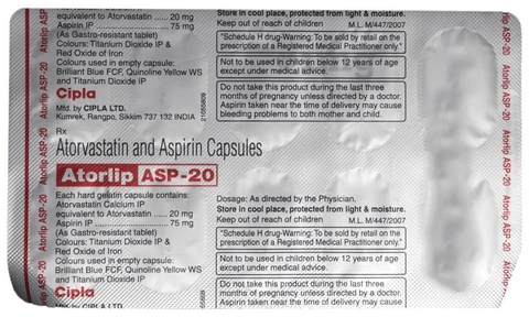 Atorlip-ASP 20 CapsuleshareWritten By Dr. Betina Chandolia, MDS, BDS - 1 Strip