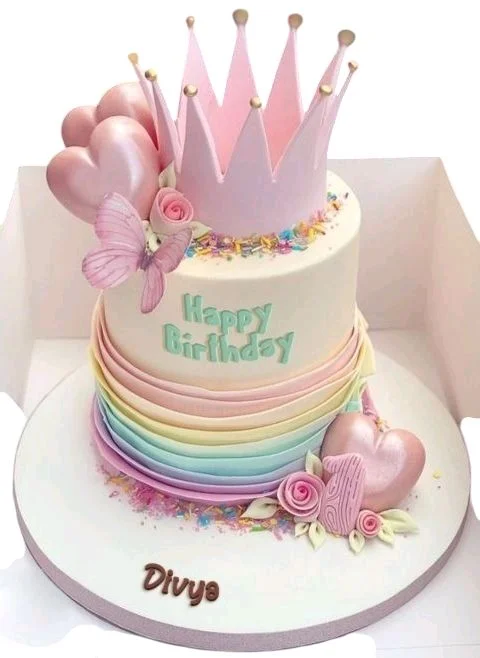 Pink Crown Dreamy Birthday Cake - 1 Kg