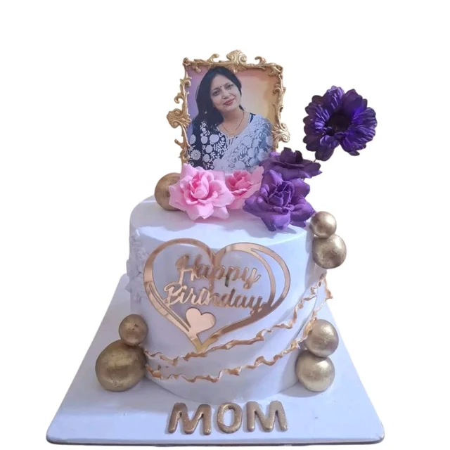 Mom's Birthday Cake With Photo - 1 Kg