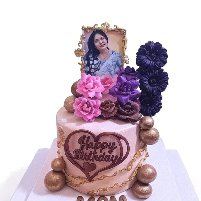Mom's Birthday Cake With Photo - 1 Kg