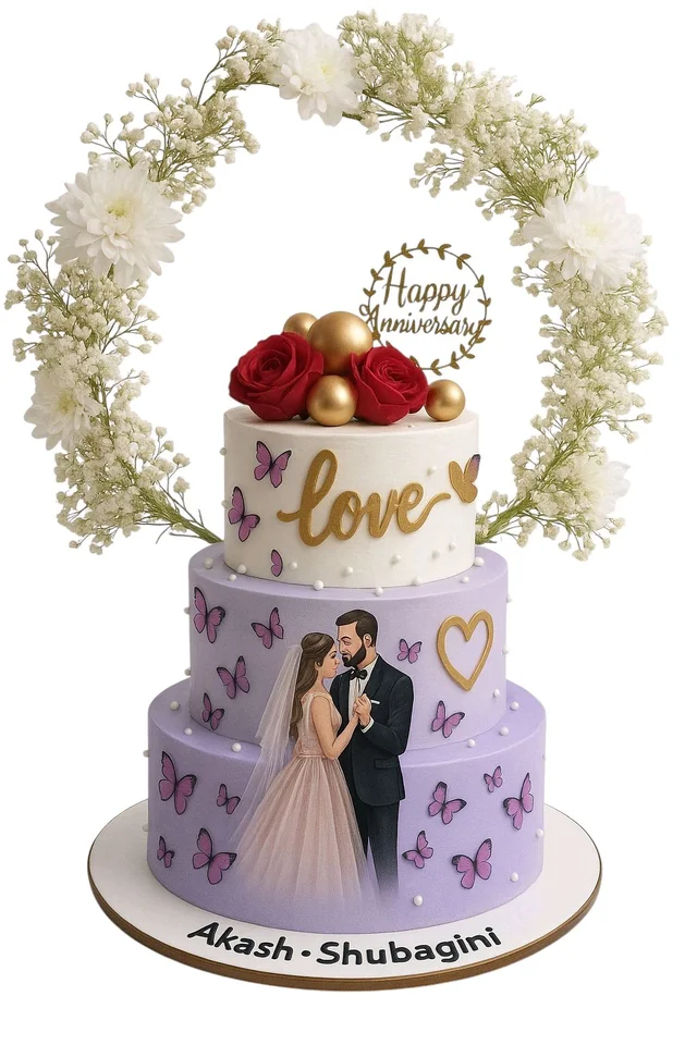Floral Anniversary Cake - 10 Kg