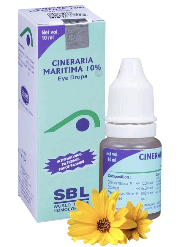 SBL Cineraria Maritima 10% Eye Drop | For Clouding of Vision, Haziness & Eye Care - 10ml