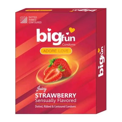BigFun Condom - Strawberry, 1 Packet