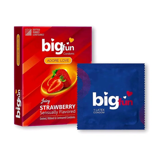 BigFun Condom - Strawberry, 1 Packet