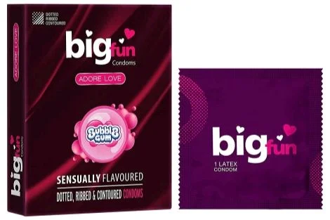 BigFun Condom - Bubble Gum, 1 Packet
