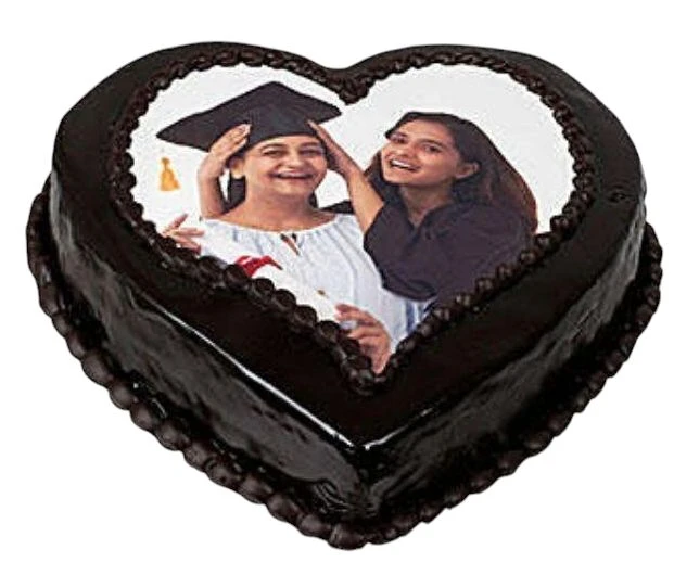 Chocolate Heart Cake With Photo - 1kg
