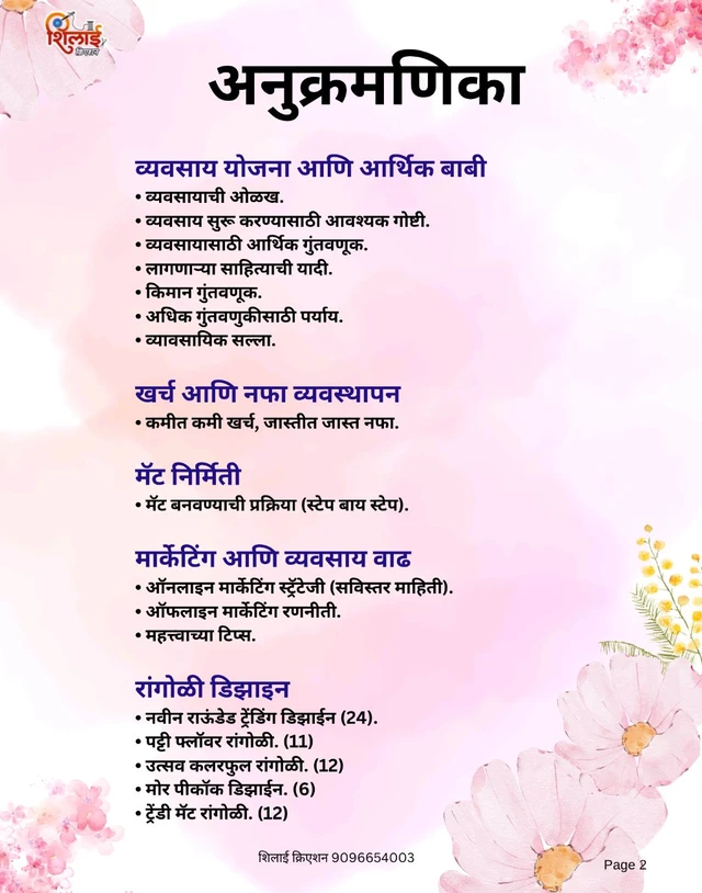 वुलन मॅट रांगोळी व्यवसाय मार्गदर्शन - E Book