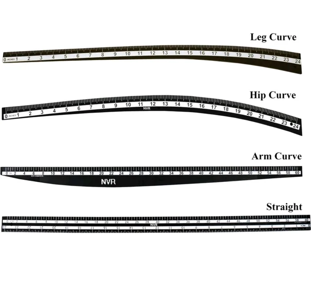 Tailoring Fiber Scales (4-shape) Combo, Hip Curve, Leg Curve, Straight and Arm curve (fiber)