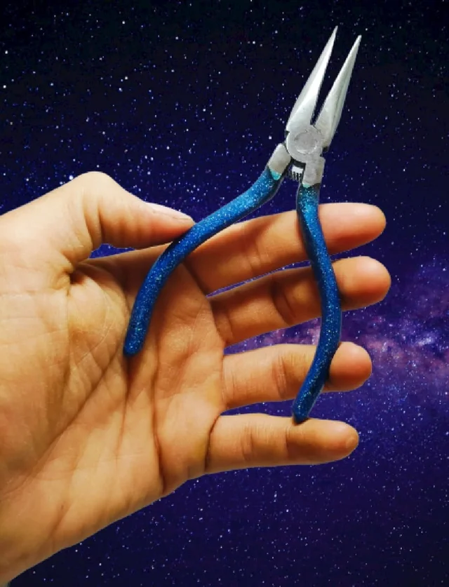 Pilerman Silk Thread Jewellery Making Pliers Nose Round Nose and Cutter (JK-3-MS-Blue) - 5&6-inch