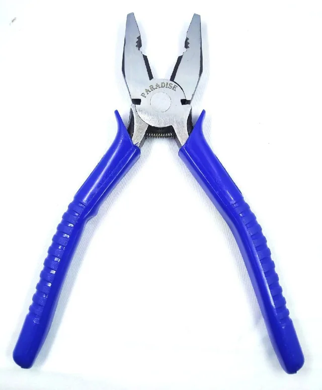 PILERMAN Combination Plier with Anti Slip Handle with Spring (Blue) - 8-inch