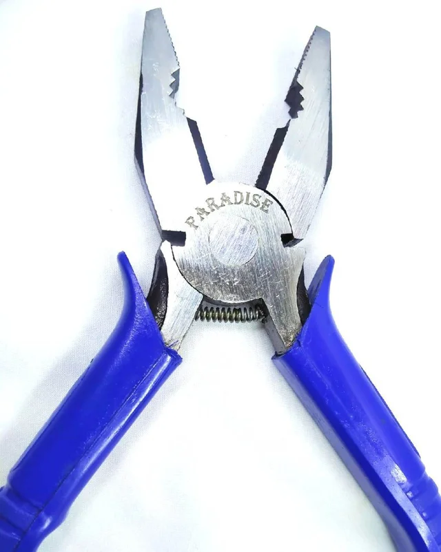 PILERMAN Combination Plier with Anti Slip Handle with Spring (Blue) - 8-inch