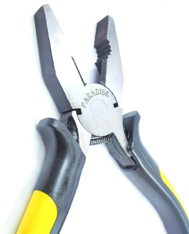 PILERMAN Combination Plier with Anti Slip Handle with Spring (Yellow & Black) - 8-inch