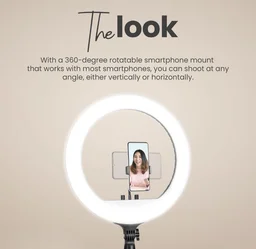 Profesional 46cm (18 Inch) LED Ring Light with Remote Control, Runs on AC Power with No Shadow apertures, Ideal use for Makeup Artist, Video Shoot, Fashion Photography & Many More - Free
