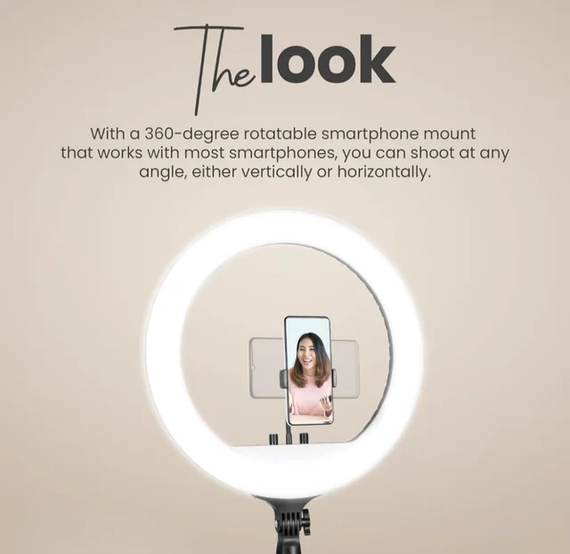 Profesional 46cm (18 Inch) LED Ring Light with Remote Control, Runs on AC Power with No Shadow apertures, Ideal use for Makeup Artist, Video Shoot, Fashion Photography & Many More - Free