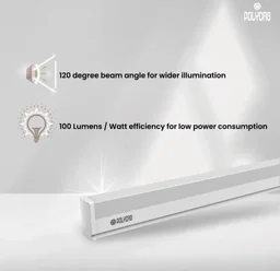 Polycab Intenso 20W LXS LED Batten in Square Shape, Energy-efficient Light with Warm White Color (220-240V, 1130mm, 3000K,