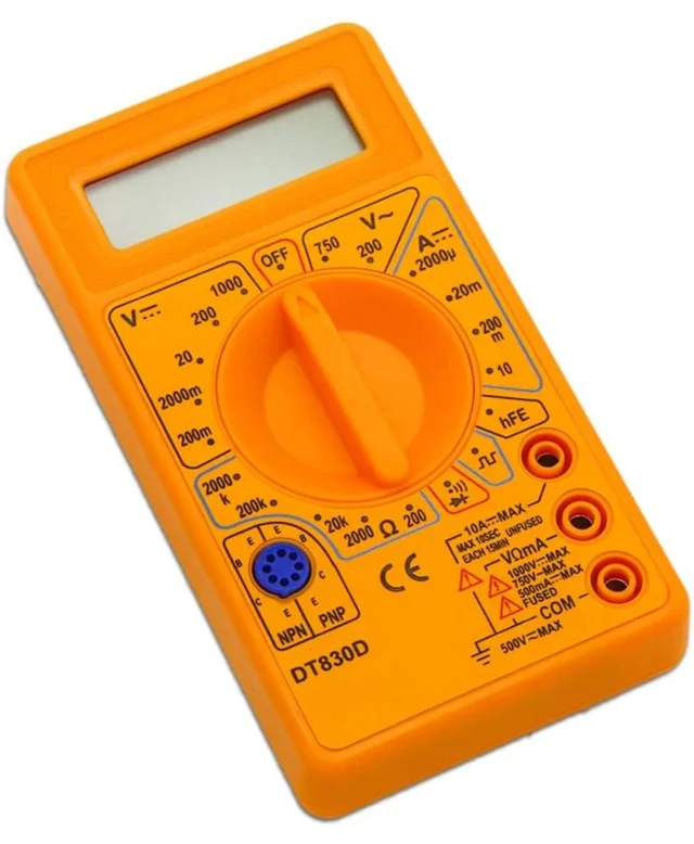 Electronic Spices Small Digital Multimeter, Multipurpose Electric meter Yellow/Red