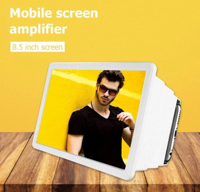 3D Screen Magnifier Box & Screen Enlarged Expander Amplifier with Eyes Protection, Foldable Stand Screen Expander Support for All Smartphones