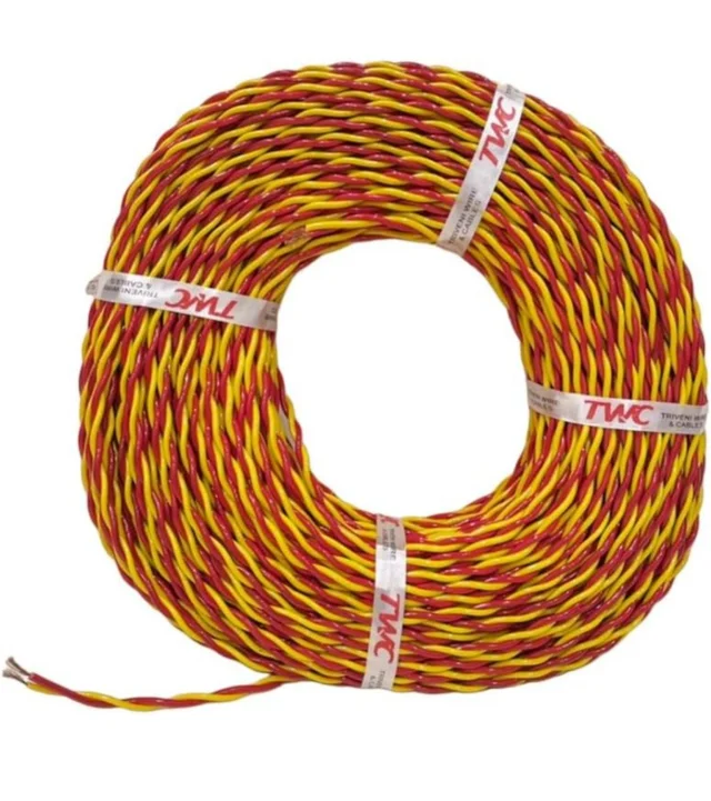 TWC Active Flexible Double Core Electrical Wire |Assorted, 1 Meter |PVC electrical insulated copper wire | Cable for Domestic & Industrial Connection purpose | Flame Resistant