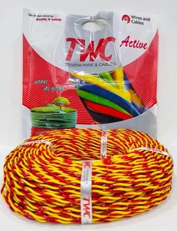 TWC Active Flexible Double Core Electrical Wire |Assorted, 1 Meter |PVC electrical insulated copper wire | Cable for Domestic & Industrial Connection purpose | Flame Resistant