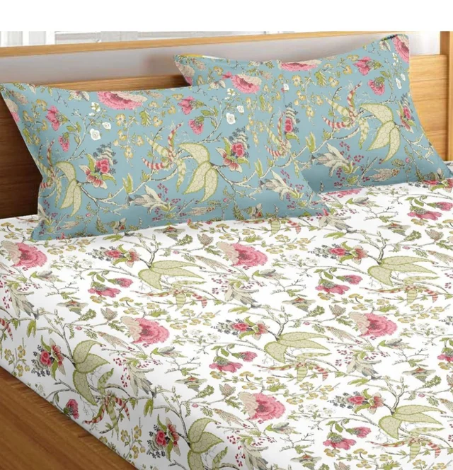 Accessories Roy Pure 100% Cotton King Size Bedsheet For Double Bed|100% Cotton Bed Sheet King| Without Pillow Covers