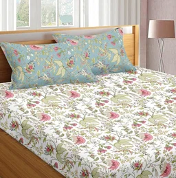 Accessories Roy Pure 100% Cotton King Size Bedsheet For Double Bed|100% Cotton Bed Sheet King| Without Pillow Covers
