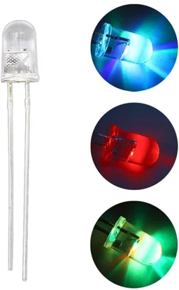 Accessories Roy 1Pieces RGB Auto colour changing (RED+BLUE+GREEN) Led diode 5mm, 2 Pin Flashing Transparent clear Light emitting diode
