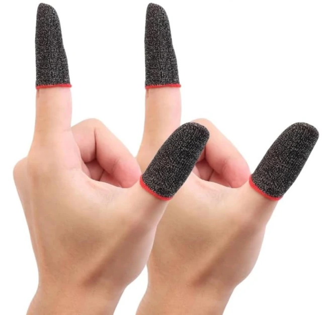 Gaming Thumb & Finger Sleeves – Anti-Slip, Sweat-Proof, High Precision for PUBG, COD, Freefire & Other Mobile Games – Breathable, Washable & Universal Fit – 2 Pairs