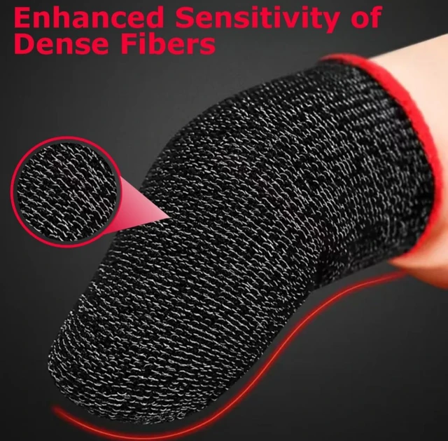 Accessories Roy Gaming Thumb & Finger Sleeves – Anti-Slip, Sweat-Proof, High Precision for PUBG, COD, Freefire & Other Mobile Games – Breathable, Washable & Universal Fit – 2 Pairs