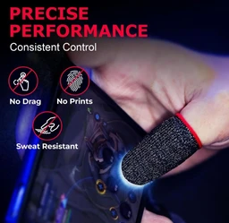 Accessories Roy Gaming Thumb & Finger Sleeves – Anti-Slip, Sweat-Proof, High Precision for PUBG, COD, Freefire & Other Mobile Games – Breathable, Washable & Universal Fit – 2 Pairs