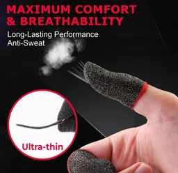 Accessories Roy Gaming Thumb & Finger Sleeves – Anti-Slip, Sweat-Proof, High Precision for PUBG, COD, Freefire & Other Mobile Games – Breathable, Washable & Universal Fit – 2 Pairs