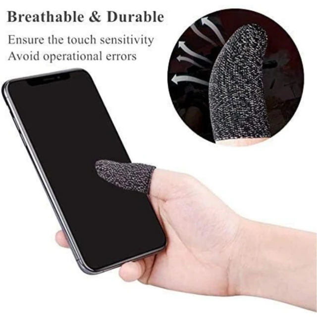 Accessories Roy Thumb & Finger Sleeve for Mobile Game with Super Conductive Fiber Fabric, Anti-Sweat & Breathable for PUBG, Garena Free Fire, Rules of Survival, Knives Out