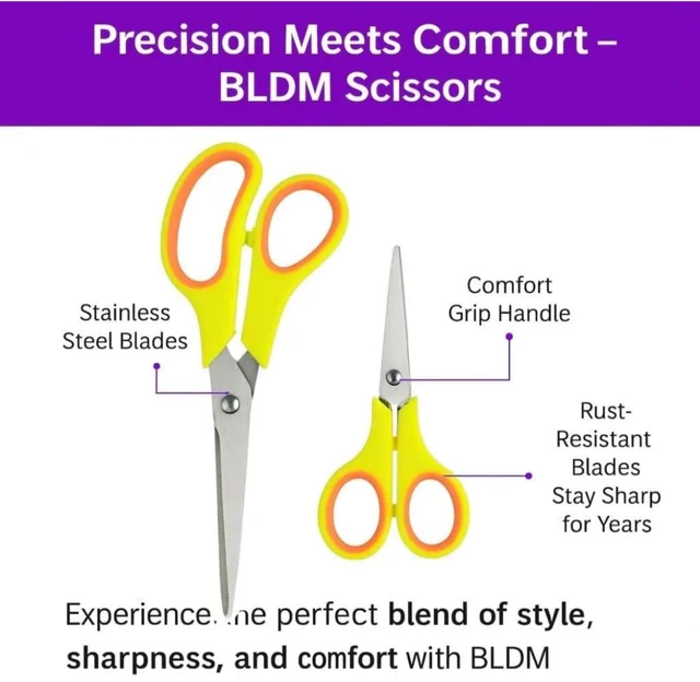Accessories Roy all Purpose Golden Scissors, Gold Kitchen Shears or Ribbon Cutting - Household Stainless Steel Golden Scissors - Multi-Purpose Stainless Steel Sharp Blades (Mixed Combo)