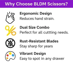 Accessories Roy all Purpose Golden Scissors, Gold Kitchen Shears or Ribbon Cutting - Household Stainless Steel Golden Scissors - Multi-Purpose Stainless Steel Sharp Blades (Mixed Combo)