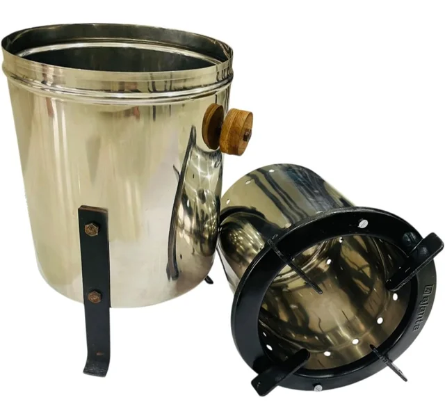 Accessories Roy Cooking Stove – Portable Chulha for Outdoor BBQ, Picnic & Hiking – Burns Wood, Cow Dung, Coconut Shells & Paper Waste – Stainless Steel Eco Stove