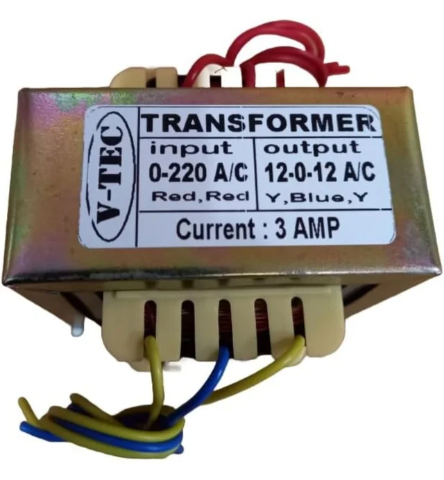 Accessories Roy 12-0-12 volt 3Amp Power Transformer input 220v AC Current Step Down Vertical Mount(3000MA)