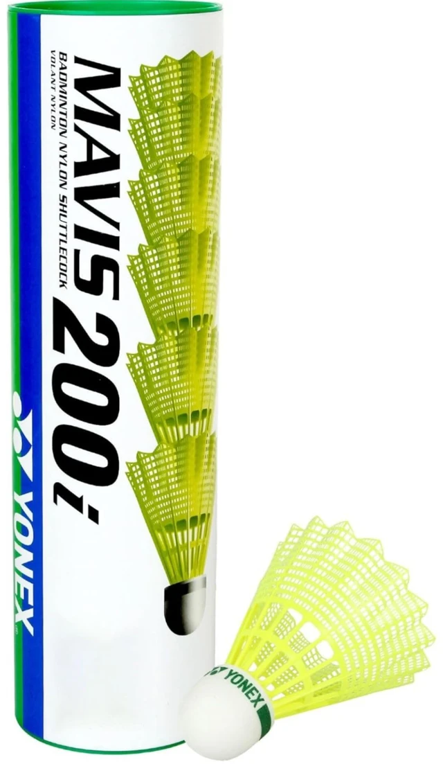 Yonex Mavis 200i Nylon Shuttle Cock, Pack of 6 (Yellow)