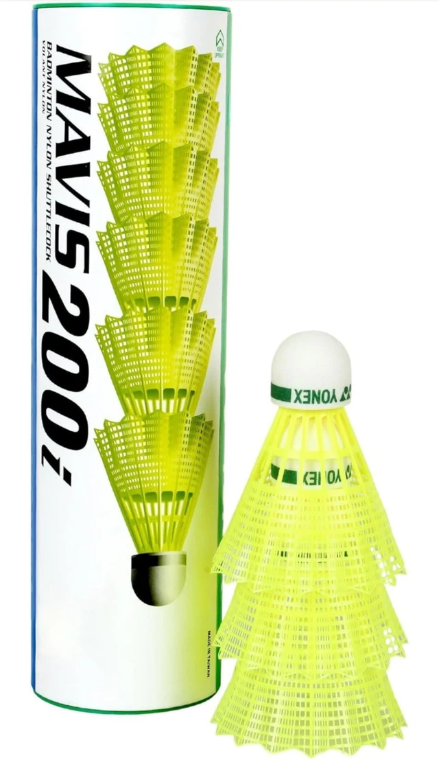 Yonex Mavis 200i Nylon Shuttle Cock, Pack of 6 (Yellow)