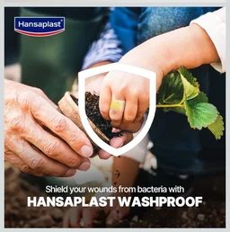 Hansaplast Antiseptic Washproof Bandage for injury & wounds | 1 Strips | First Aid | Water resistant | Provides Comfort to the Wound in Water | For Kids & Adults