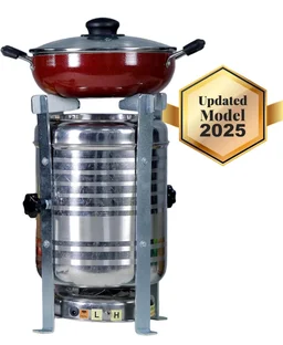 Accessories Roy PEPL Biostove, Revolutionized Biomass Family Smokeless Cooking Stove/Chulha,Wood Or Paper Waste Burning Backpacking stove for Indoor & Outdoor cooking (Stainless Steel-EXD Premium Heavy Duty Model)