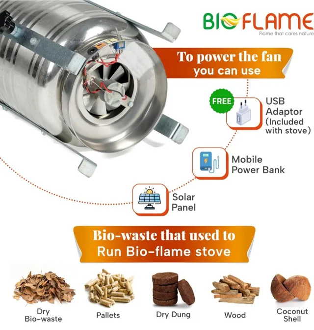 Accessories Roy PEPL Biostove, Revolutionized Biomass Family Smokeless Cooking Stove/Chulha,Wood Or Paper Waste Burning Backpacking stove for Indoor & Outdoor cooking (Stainless Steel-EXD Premium Heavy Duty Model)