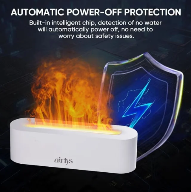 150ml Aromatherapy with 7-Color LED Light, Customizable Timer, and Mesmerizing Flame Effect for Relaxation and Ambiance.