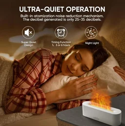 150ml Aromatherapy with 7-Color LED Light, Customizable Timer, and Mesmerizing Flame Effect for Relaxation and Ambiance.