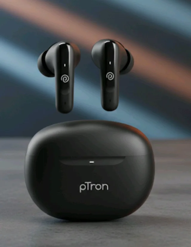 pTron Bassbuds Astra in-Ear TWS Earbuds w/Stereo Sound, 34Hrs Playtime, Stereo Calls, Custom EQ, Mobile App, BTv5.3 Headphones, Touch Control, Voice Assistant, Type C Charging & IPX4 (Black)