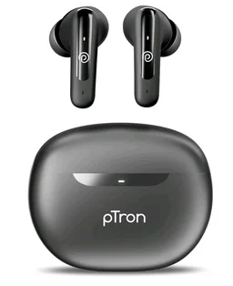 pTron Bassbuds Astra in-Ear TWS Earbuds w/Stereo Sound, 34Hrs Playtime, Stereo Calls, Custom EQ, Mobile App, BTv5.3 Headphones, Touch Control, Voice Assistant, Type C Charging & IPX4 (Black)