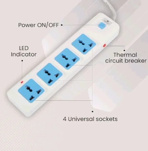 Zebronics ZEBRONICS ZEB-PS4301 2500 WATTS Power Extension Socket with 4 Universal sockets