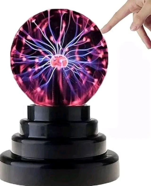 Plasma Ball Lamp - Touch and Sound Sensitive Electric Globe with Stunning Lightning Effects - Plug in Energy Ball for Parties, Room Decor & Learning - Static Electricity Sphere for Kids