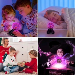 Plasma Ball Lamp - Touch and Sound Sensitive Electric Globe with Stunning Lightning Effects - Plug in Energy Ball for Parties, Room Decor & Learning - Static Electricity Sphere for Kids