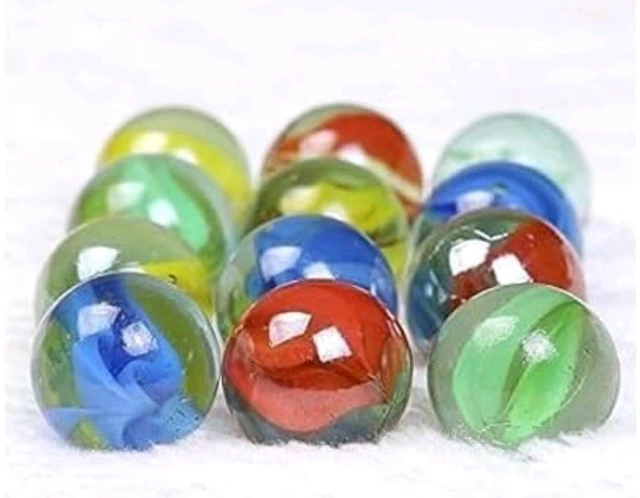 Premium Glass Marbles Set (5 Pcs) – Classic Colorful Marble Balls for Kids & Adults | Smooth Shooter Marbles for Games, Aquarium Decor, Crafts, STEM & School ProjectsS
